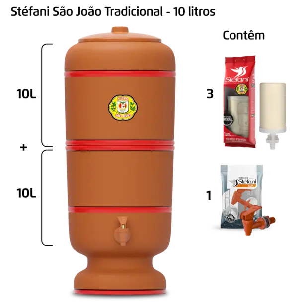 Filtro São João - 10 litros - 3 velas